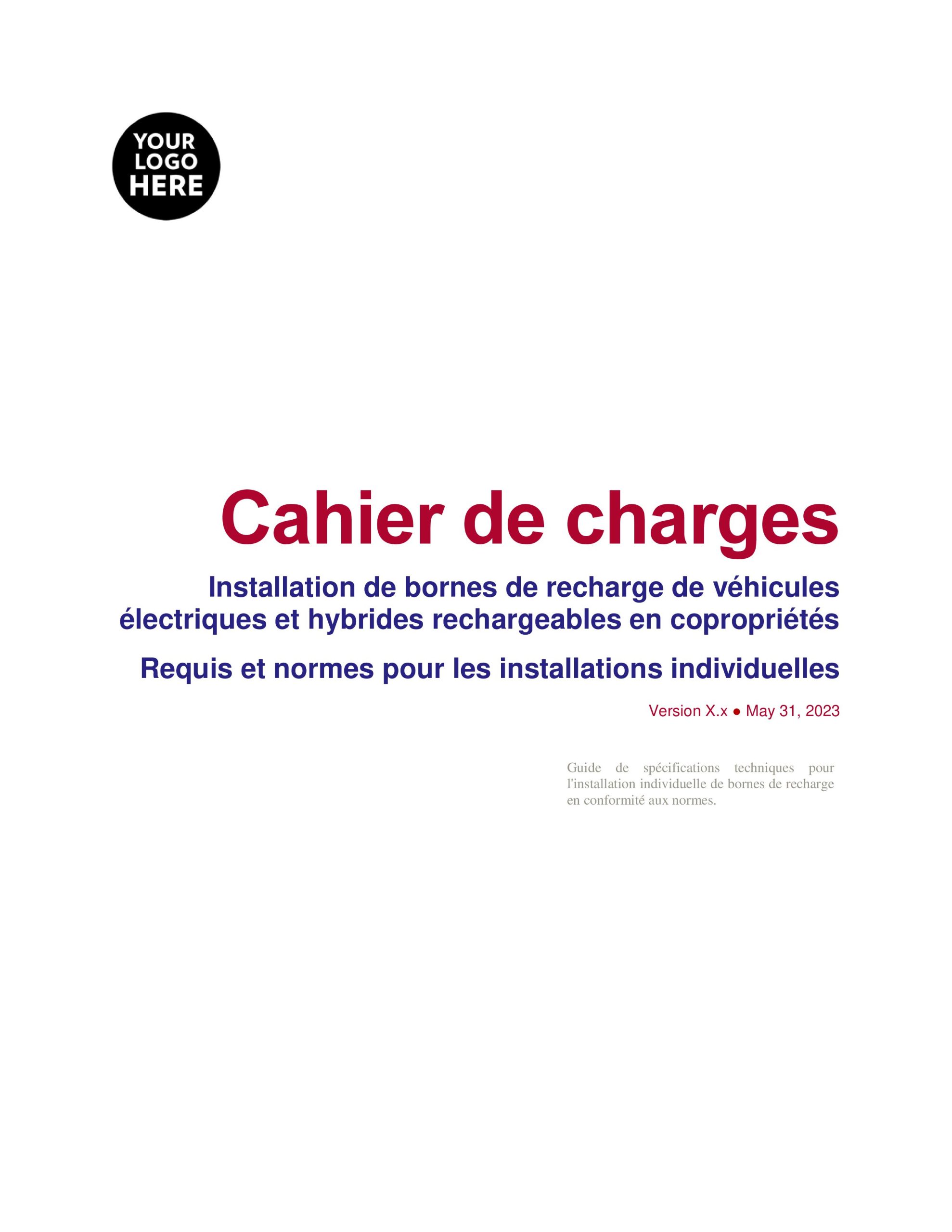 Guide complet & Fichier de spécifications pour les résidents - Conception et installation individuelle de bornes de recharge pour véhicules électriques en copropriété