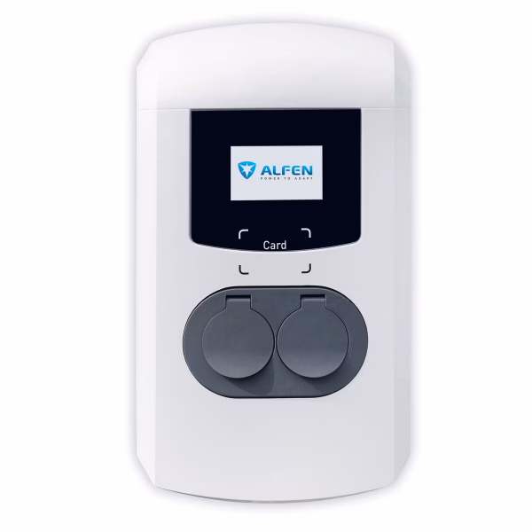 ALFEN Borne de recharge double Eve - 2x (3,7 à 22kW) -10-32A - Réglable - 3G UMTS RFID MID - Type 2