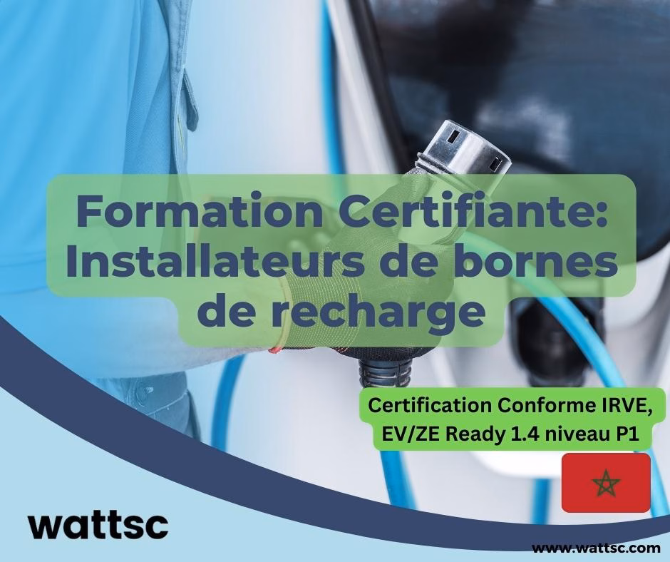 Formation Infrastructure de bornes de charge résidentielles - Certification Conforme IRVE, EV/ZE Ready 1.4 niveau P1