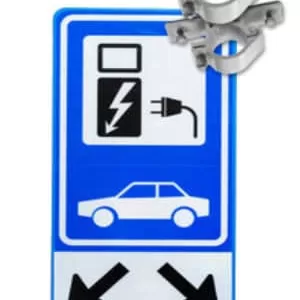 Panneau de signalisation voiture électrique 