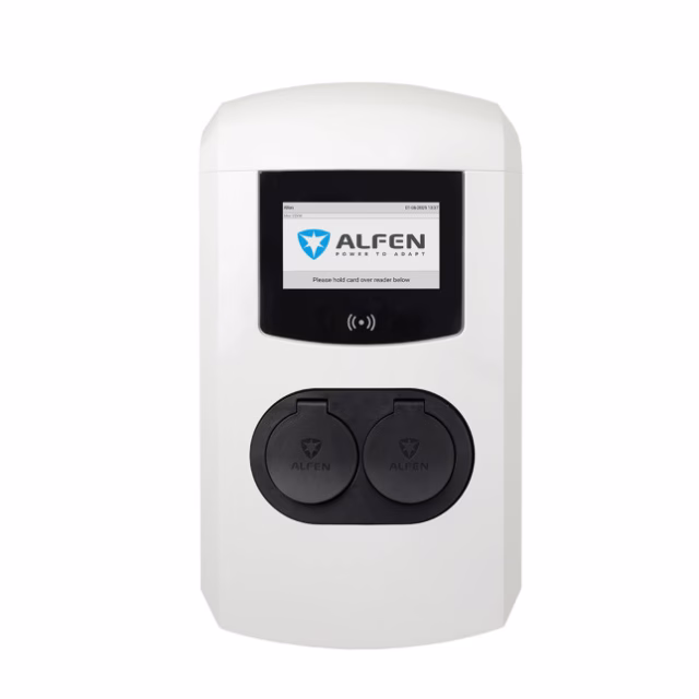 ALFEN Borne de recharge EVE Double Plus - Type 2S - 2 x 22kW -10-32A - Réglable - 4G UMTS RFID MID - réf.904463024